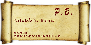 Palotás Barna névjegykártya
