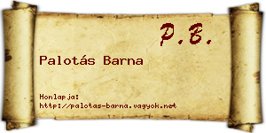 Palotás Barna névjegykártya